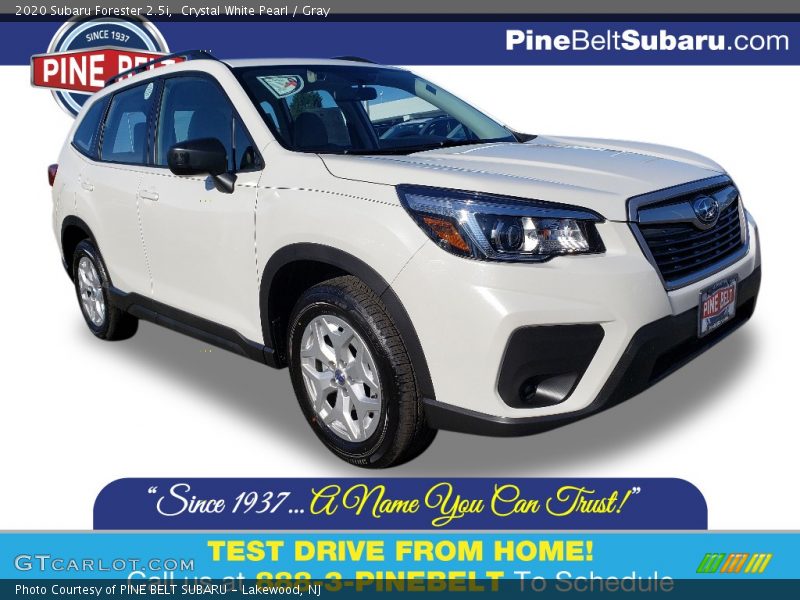 Crystal White Pearl / Gray 2020 Subaru Forester 2.5i
