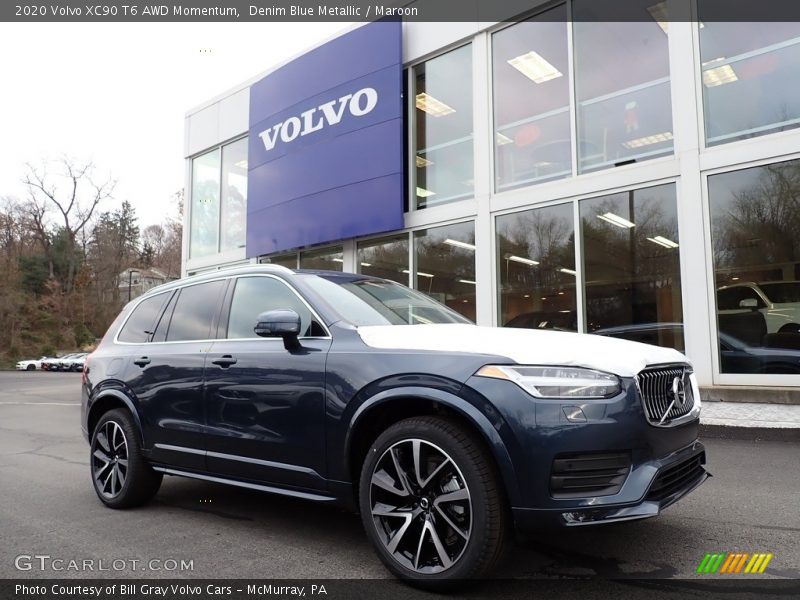 Denim Blue Metallic / Maroon 2020 Volvo XC90 T6 AWD Momentum