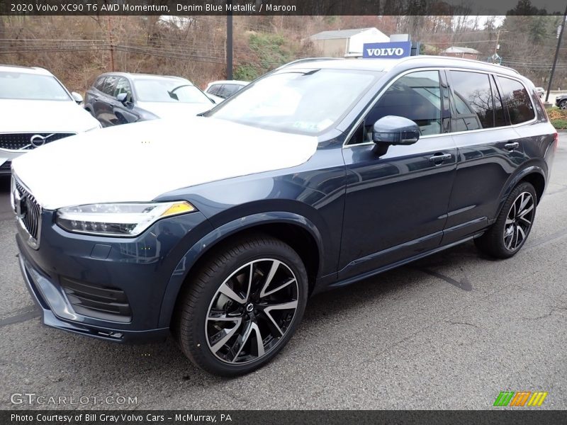 Denim Blue Metallic / Maroon 2020 Volvo XC90 T6 AWD Momentum