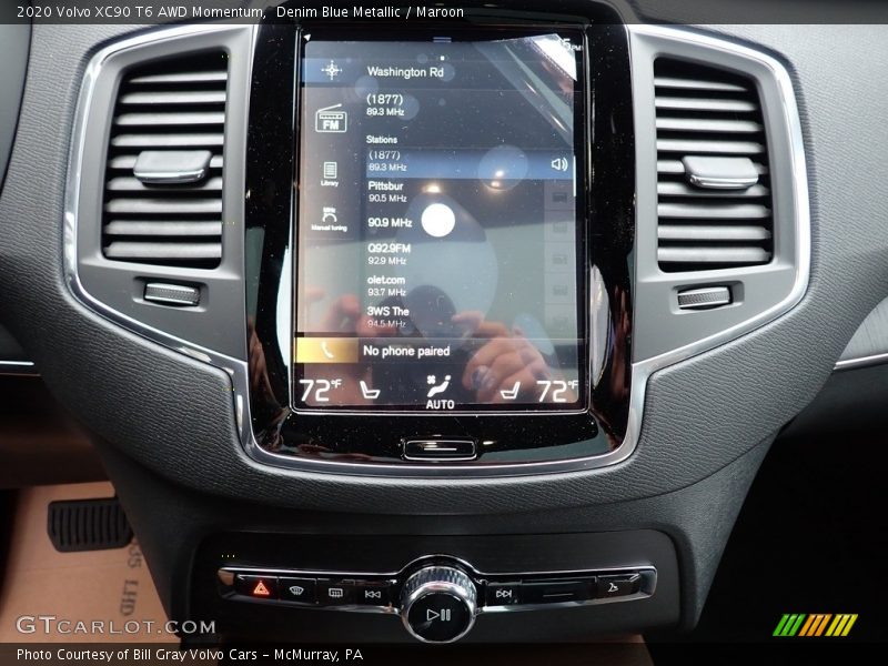 Denim Blue Metallic / Maroon 2020 Volvo XC90 T6 AWD Momentum