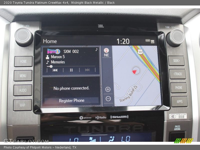 Navigation of 2020 Tundra Platinum CrewMax 4x4