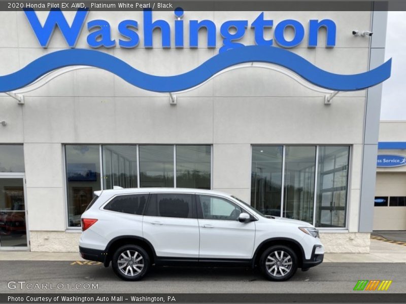 Platinum White Pearl / Black 2020 Honda Pilot EX AWD