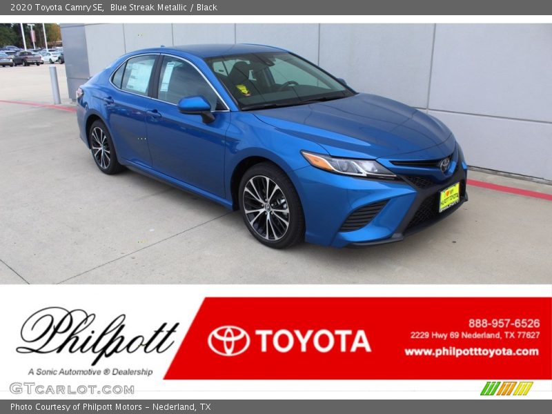 Blue Streak Metallic / Black 2020 Toyota Camry SE