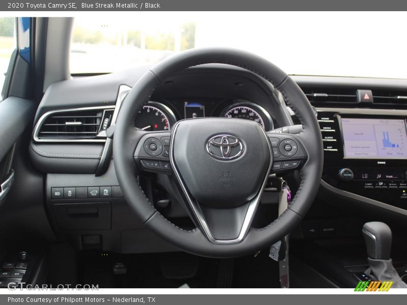 Blue Streak Metallic / Black 2020 Toyota Camry SE