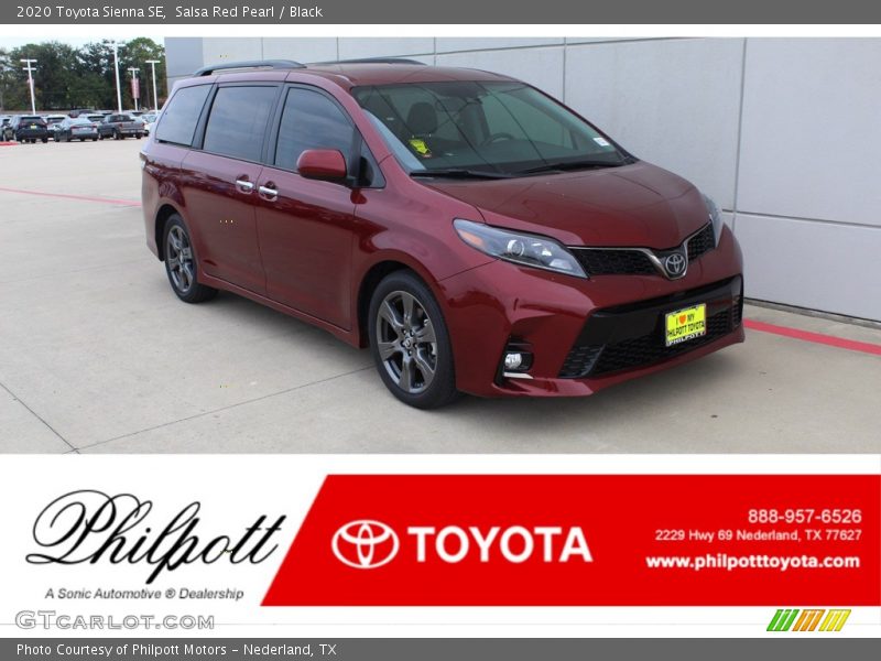 Salsa Red Pearl / Black 2020 Toyota Sienna SE