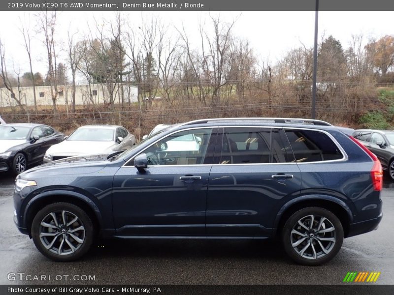 Denim Blue Metallic / Blonde 2019 Volvo XC90 T6 AWD Momentum