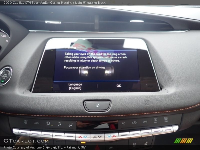 Garnet Metallic / Light Wheat/Jet Black 2020 Cadillac XT4 Sport AWD