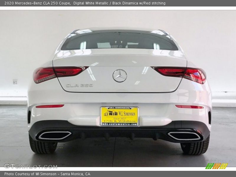 Digital White Metallic / Black Dinamica w/Red stitching 2020 Mercedes-Benz CLA 250 Coupe