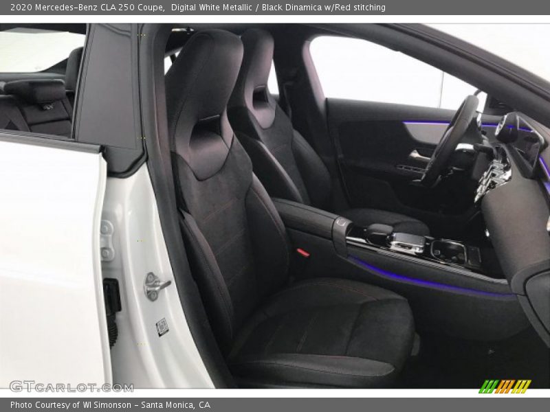 Digital White Metallic / Black Dinamica w/Red stitching 2020 Mercedes-Benz CLA 250 Coupe