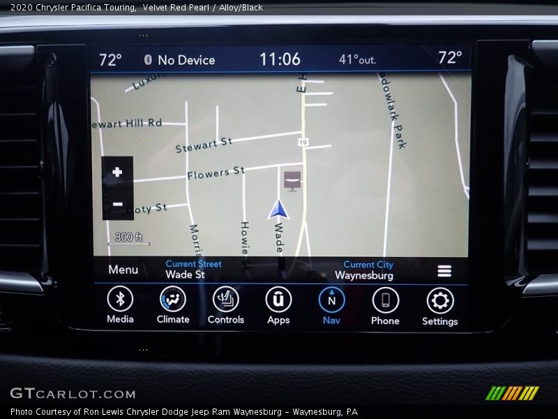 Navigation of 2020 Pacifica Touring