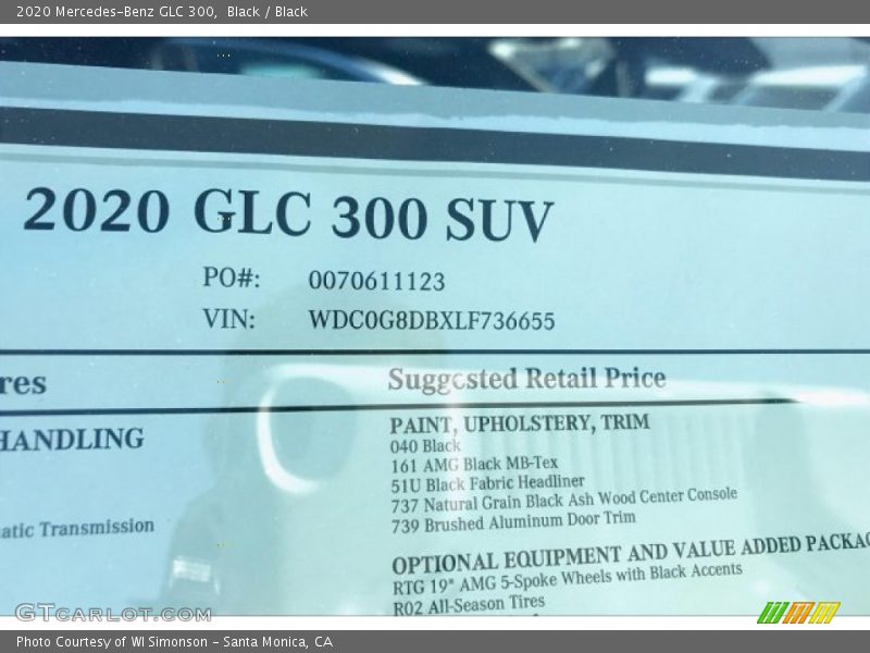 Black / Black 2020 Mercedes-Benz GLC 300