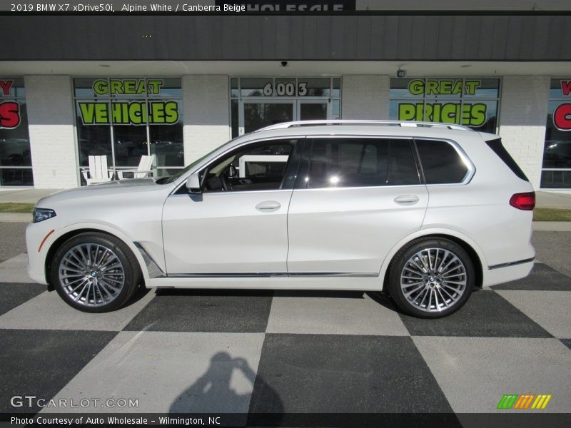 Alpine White / Canberra Beige 2019 BMW X7 xDrive50i