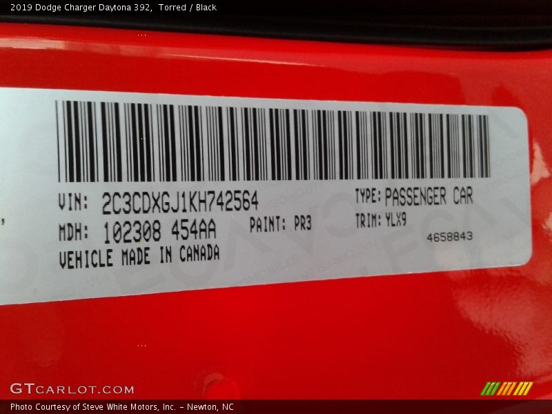 2019 Charger Daytona 392 Torred Color Code PR3