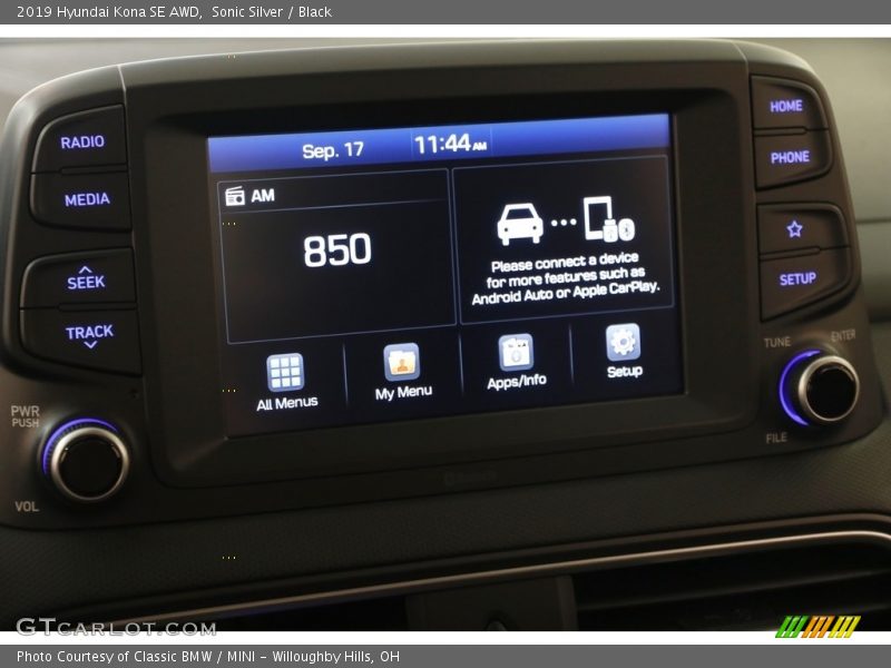 Sonic Silver / Black 2019 Hyundai Kona SE AWD