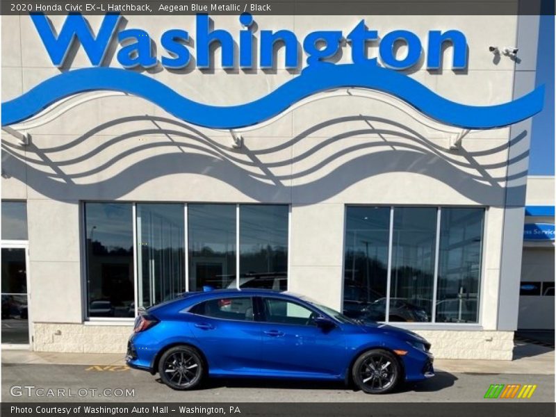 Aegean Blue Metallic / Black 2020 Honda Civic EX-L Hatchback