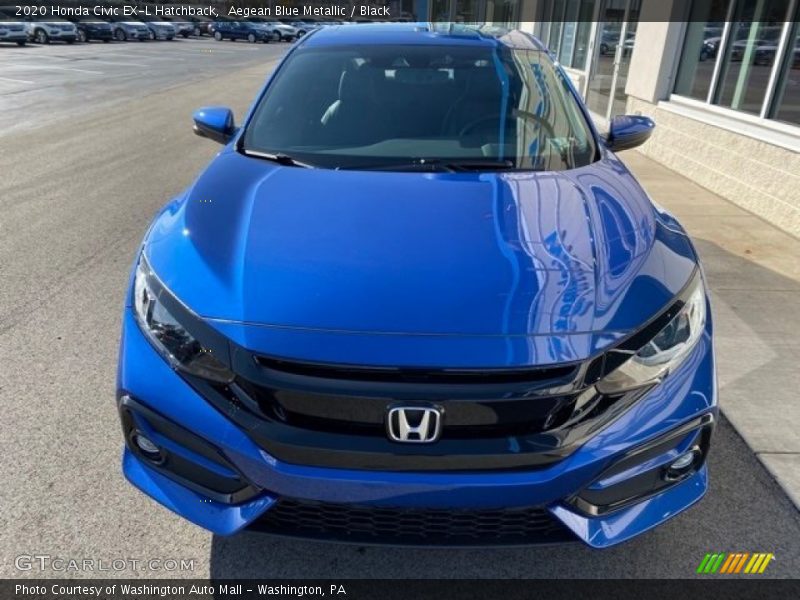 Aegean Blue Metallic / Black 2020 Honda Civic EX-L Hatchback