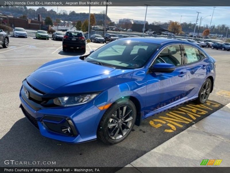 Aegean Blue Metallic / Black 2020 Honda Civic EX-L Hatchback