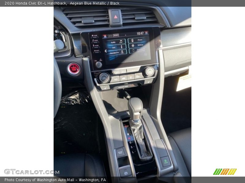 Aegean Blue Metallic / Black 2020 Honda Civic EX-L Hatchback