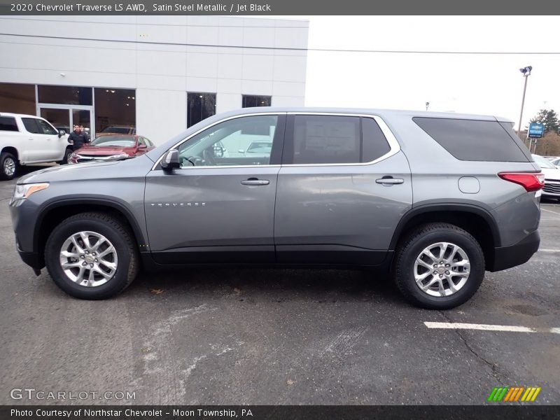 Satin Steel Metallic / Jet Black 2020 Chevrolet Traverse LS AWD