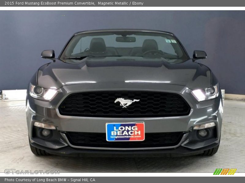 Magnetic Metallic / Ebony 2015 Ford Mustang EcoBoost Premium Convertible