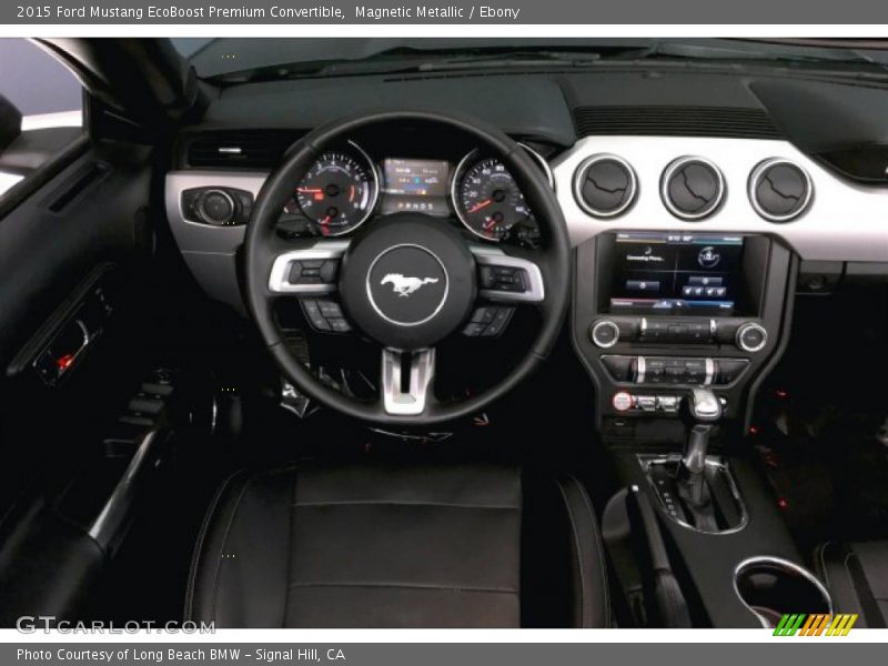 Magnetic Metallic / Ebony 2015 Ford Mustang EcoBoost Premium Convertible