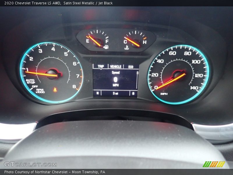 Satin Steel Metallic / Jet Black 2020 Chevrolet Traverse LS AWD