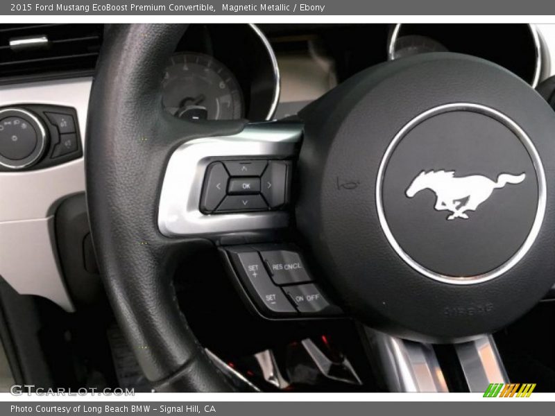 Magnetic Metallic / Ebony 2015 Ford Mustang EcoBoost Premium Convertible