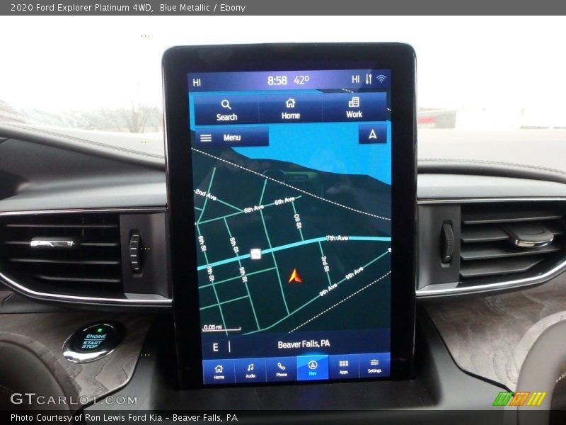 Navigation of 2020 Explorer Platinum 4WD