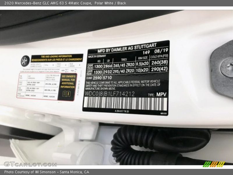 Polar White / Black 2020 Mercedes-Benz GLC AMG 63 S 4Matic Coupe