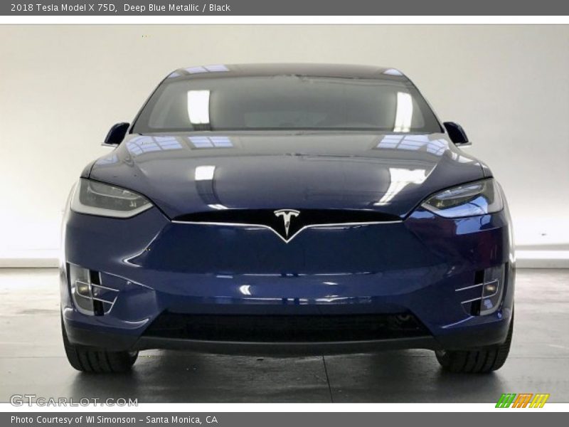 Deep Blue Metallic / Black 2018 Tesla Model X 75D