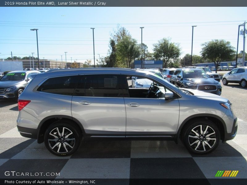 Lunar Silver Metallic / Gray 2019 Honda Pilot Elite AWD