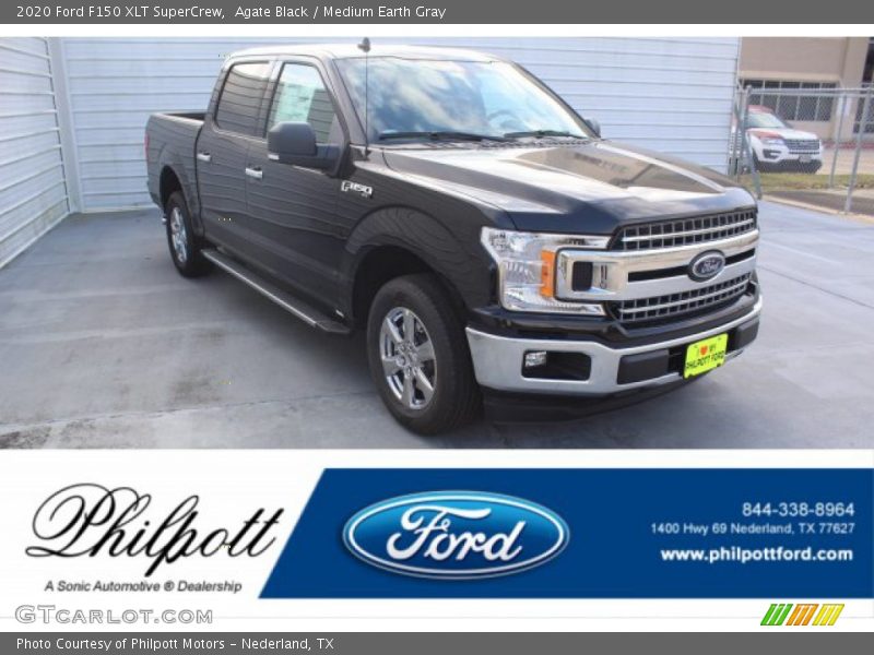 Agate Black / Medium Earth Gray 2020 Ford F150 XLT SuperCrew