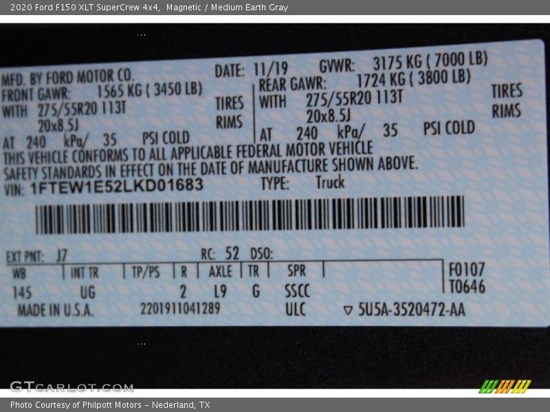 Magnetic / Medium Earth Gray 2020 Ford F150 XLT SuperCrew 4x4