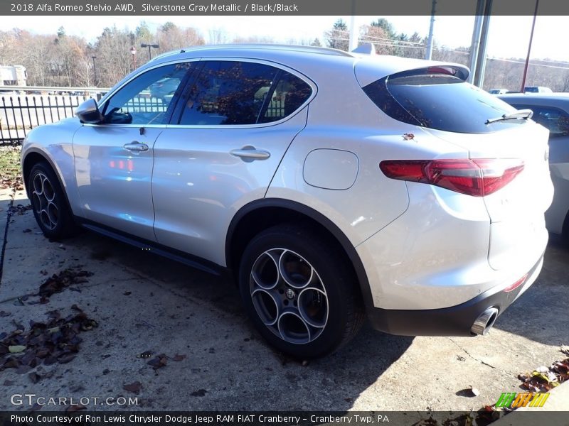 Silverstone Gray Metallic / Black/Black 2018 Alfa Romeo Stelvio AWD