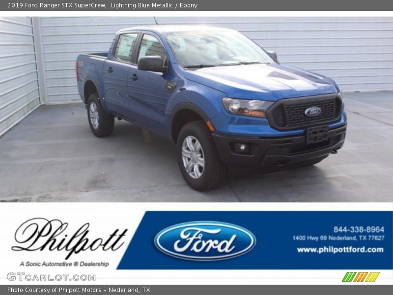 Lightning Blue Metallic / Ebony 2019 Ford Ranger STX SuperCrew