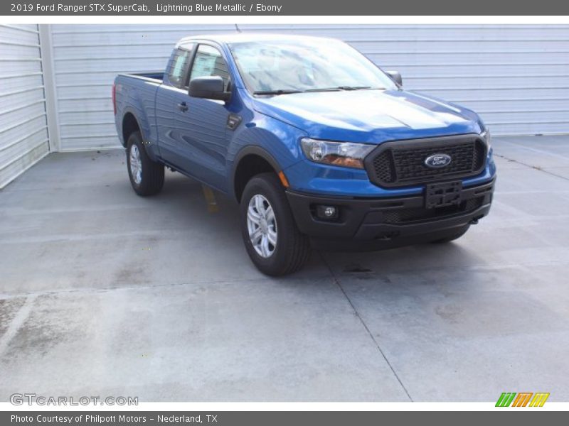 Lightning Blue Metallic / Ebony 2019 Ford Ranger STX SuperCab