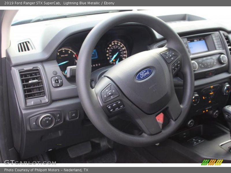Lightning Blue Metallic / Ebony 2019 Ford Ranger STX SuperCab