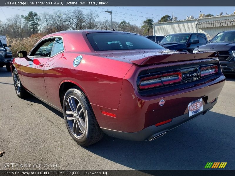 Octane Red Pearl / Black 2019 Dodge Challenger SXT AWD