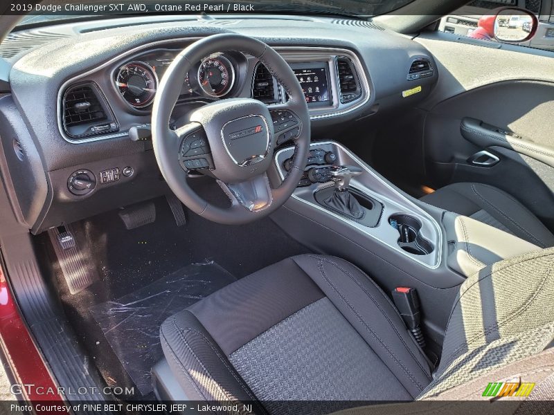 Octane Red Pearl / Black 2019 Dodge Challenger SXT AWD
