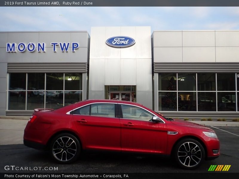 Ruby Red / Dune 2019 Ford Taurus Limited AWD