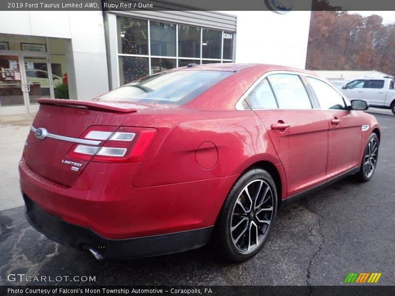 Ruby Red / Dune 2019 Ford Taurus Limited AWD