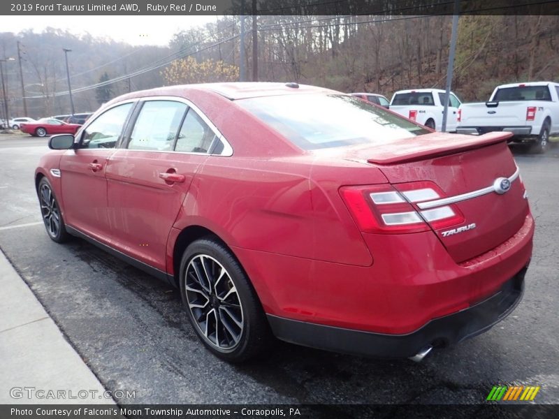 Ruby Red / Dune 2019 Ford Taurus Limited AWD