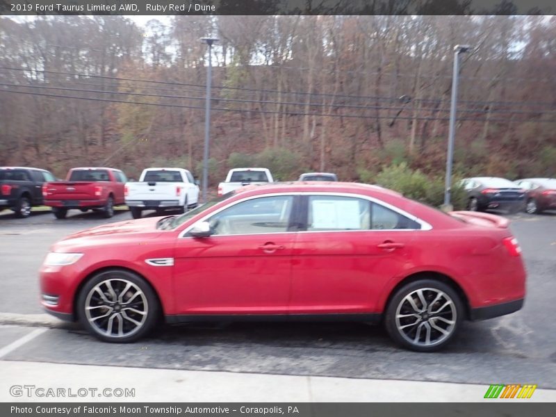 Ruby Red / Dune 2019 Ford Taurus Limited AWD