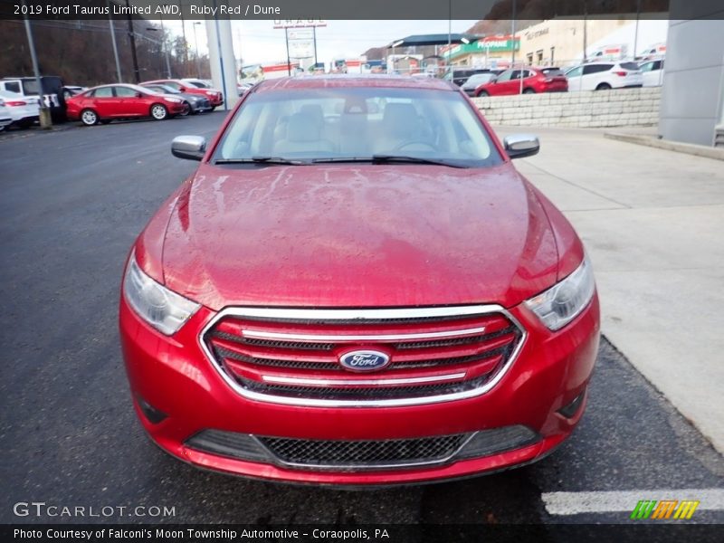 Ruby Red / Dune 2019 Ford Taurus Limited AWD