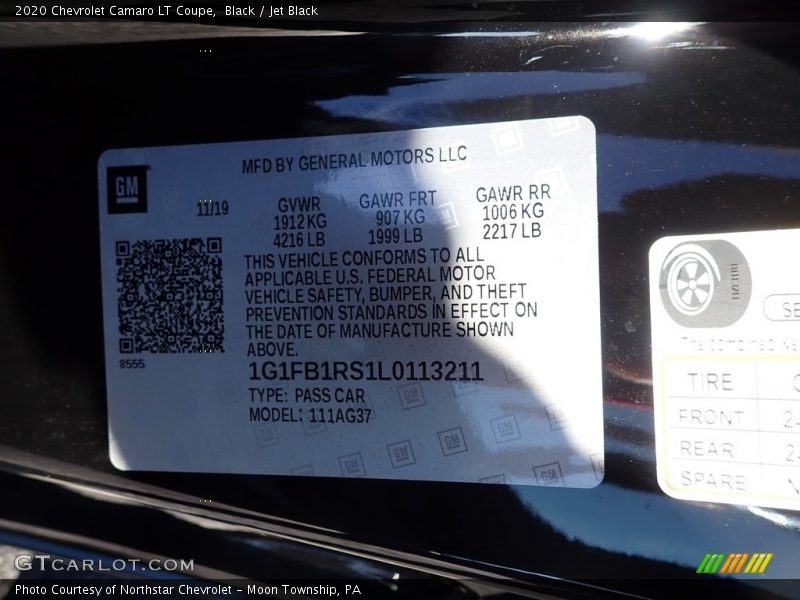 Black / Jet Black 2020 Chevrolet Camaro LT Coupe