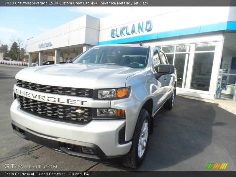 Silver Ice Metallic / Jet Black 2020 Chevrolet Silverado 1500 Custom Crew Cab 4x4
