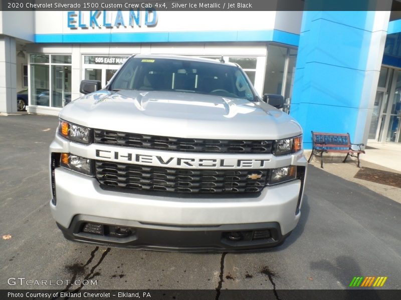 Silver Ice Metallic / Jet Black 2020 Chevrolet Silverado 1500 Custom Crew Cab 4x4