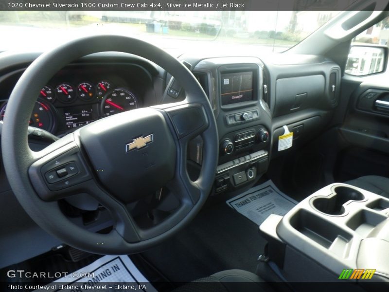 Silver Ice Metallic / Jet Black 2020 Chevrolet Silverado 1500 Custom Crew Cab 4x4