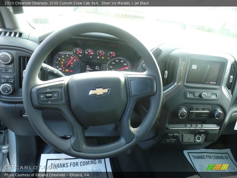 Silver Ice Metallic / Jet Black 2020 Chevrolet Silverado 1500 Custom Crew Cab 4x4