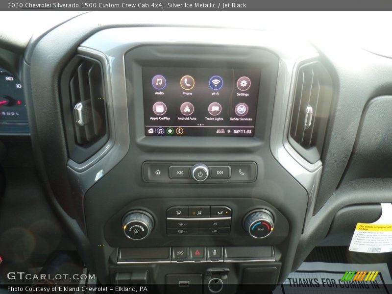 Silver Ice Metallic / Jet Black 2020 Chevrolet Silverado 1500 Custom Crew Cab 4x4